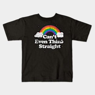 Cant Even Think Straight Lgbt Gay Pride Month Lgbtq Kids T-Shirt